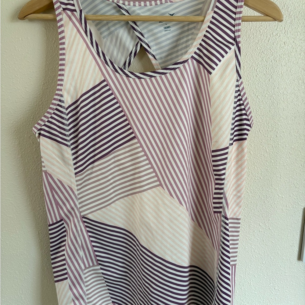 Old Navy Geometric Striped Tank Top - Purple and Cream